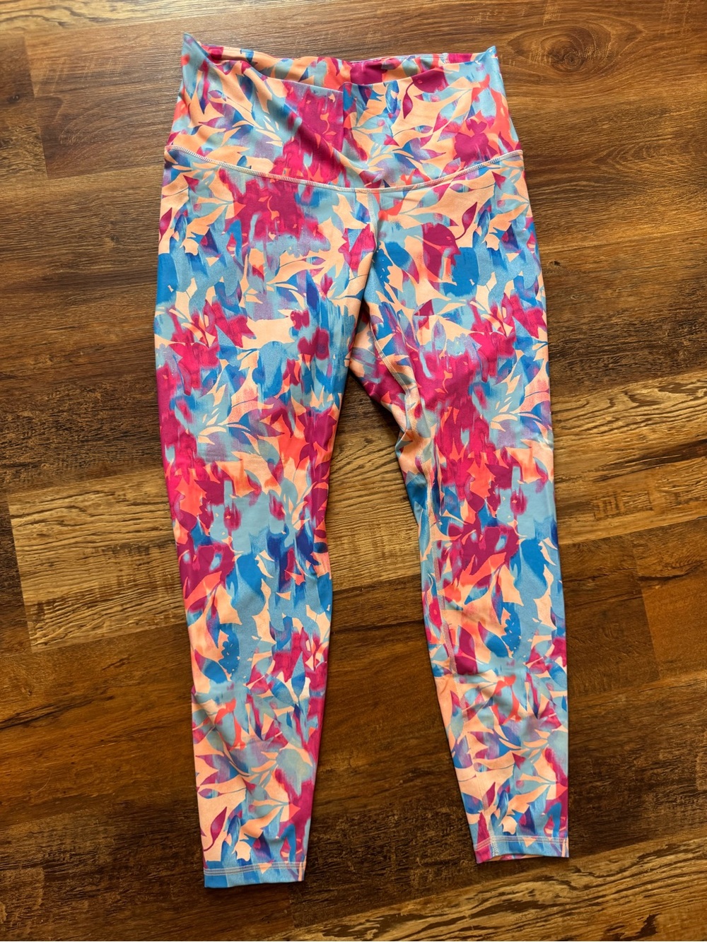 Old Navy Pink, Blue & Peach Floral Print Leggings